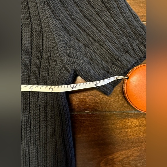 NWOT Cotton-blend short-sleeve turtleneck sweater black color - Picture 5 of 6